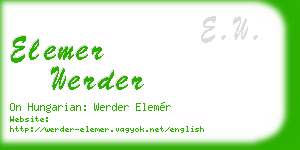 elemer werder business card
